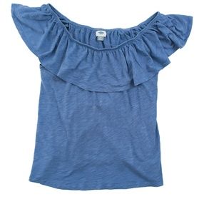 Old Navy Women's Off-the-Shoulder Blue Top Size M
